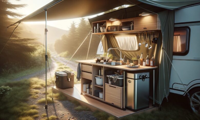 Campingküche mit Spüle für Wohnwagen und Wohnmobil