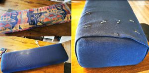 Wohnmobilpolster mit Bündchenstoff Schlauchware erneuern