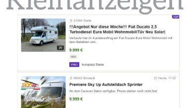 Top gebrauchte Wohnmobile bis 10.000 € kaufen