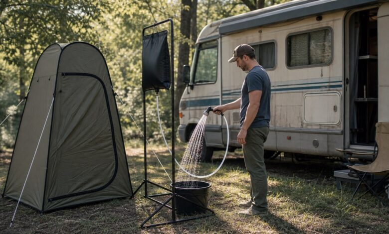 Campingdusche: Solar, 12 Volt und Drucksysteme im Vergleich