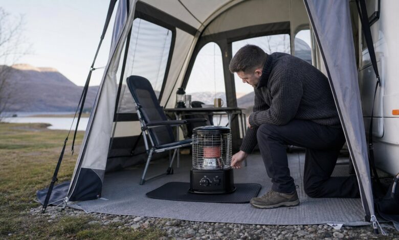 Petroleumofen beim Camping