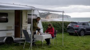 Camping in der Normandie: Route, Plätze und Erfahrungen
