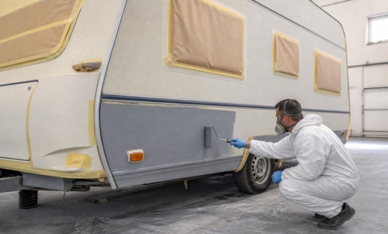 Wohnwagen außen streichen: Grundieren und lackieren