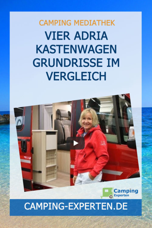 Vier Adria Kastenwagen Grundrisse im Vergleich