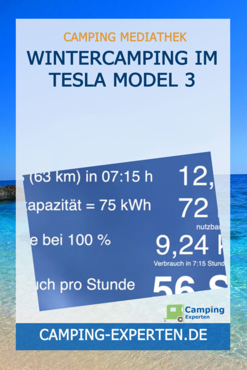 Wintercamping im Tesla Model 3